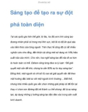 Sáng tạo để tạo ra sự đột phá toàn diện kinh doanh