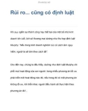 Rủi ro... cũng có định luật