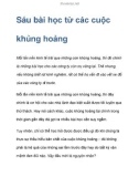 Sáu bài học từ các cuộc khủng hoảng kinh tế