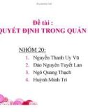 Tiểu luận: Ra quyết định trong quản trị