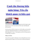 Thương hiệu ngân hàng: Yêu cầu khách quan và hiệu quả