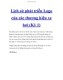 Lịch sử phát triễn Logo của các thương hiệu xe hơi (Kỳ 1)