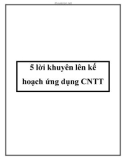 5 lời khuyên lên kế hoạch ứng dụng CNTT