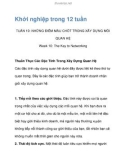 Khởi nghiệp trong 12 tuần - tuần 10