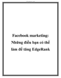 fac marketing: những điều bạn có thể làm để tăng edgerank