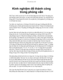 Kinh nghiệm để thành công trong phỏng vấn