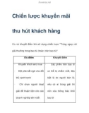 Chiến lược khuyến mãi thu hút khách hàng