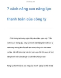 Bảy cách nâng cao năng lực thanh toán của công ty