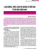 Lao động, việc làm và quản lý đất đai ở Hà Nội hiện nay