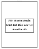 5 lời khuyên khuyến khích tinh thần làm việc của nhân viên