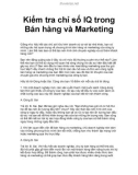 Kiểm tra chỉ số IQ trong Bán hàng và Marketing