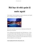 Bài học từ nhà quản lý nước ngoài