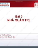 Bài giảng Quản trị kinh doanh: Bài 3 - ThS. Phan Thị Thanh Hoa