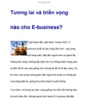 Tương lai và triển vọng cho E-business?