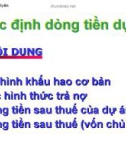 Xác định dòng tiền dự án