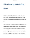 Các phương pháp thông dụng