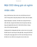 Một CEO đáng giá cả nghìn nhân viên ?