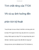 Tính chất riêng của TTCK VN