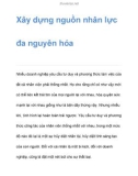 Xây dựng nguồn nhân lực đa nguyên hóa