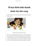 10 loại hình kinh doanh dành cho thú cưng