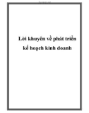 Lời khuyên về phát triển kế hoạch kinh doanh