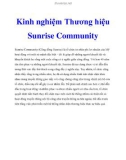 Kinh nghiệm Thương hiệu Sunrise Community