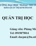 Bài giảng Quản trị học ( Phùng Minh Đức) - Giới thiệu