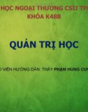 QUẢN TRỊ HỌC