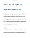 PR và sự cố ngón tay người trong thức ăn