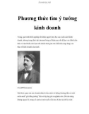 Phương thức tìm ý tưởng kinh doanh