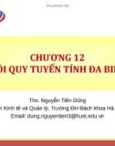 Bài giảng Thống kê ứng dụng trong kinh doanh: Chương 12 - ThS. Nguyễn Tiến Dũng