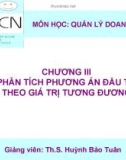 Chương 3: Phân tích phương án đầu tư