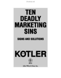 10 deadly Marketing sins: Signs and Solutions - Phillip Kotler