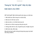 Trang bị bộ đồ nghề tiếp thị đặc biệt dành cho CEO