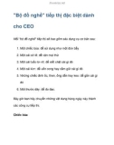 Bộ đồ nghề tiếp thị đặc biệt dành cho CEO