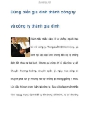 Đừng biến gia đình thành công ty