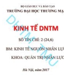 Bài giảng Kinh tế nguồn nhân lực - ĐH Thương Mại