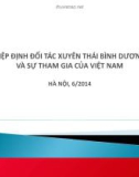 Bài giảng Hiệp định Đối tác xuyên Thái Bình Dương và sự tham gia của Việt Nam