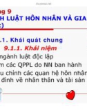 Bài giảng Pháp luật đại cương - Chương 9 Ngành luật hôn nhân và gia đình