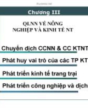 Bài giảng Quản lý nhà nước về nông nghiệp, nông thôn: Chương III - ThS. Nguyễn Thị Thanh Thủy