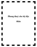 Phong thuỷ cho hộ độc thân