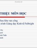 Bài giảng Giới thiệu môn học: Kinh tế học khu vực công