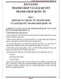 Bài giảng Tranh chấp và giải quyết tranh chấp quốc tế