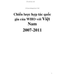 CHIẾN LƯỢC HỢP TÁC QUỐC GIA CỦA WHO VỚI VIỆT NAM 2007 - 2011