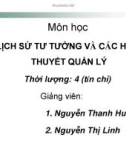 Môn học: Lịch sử tư tưởng và các học thuyết quản lý