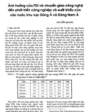 Ảnh hưởng của FDI và chuyển giao công nghệ đến phát triển công nghiệp và xuất khẩu của các nước khu vực Đông Á và Đông Nam Á - Nguyễn Quang