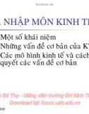 Bài giảng Kinh tế vi mô 2: Chương 1 - Trần Bá Thọ