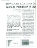 Đóng góp của chuyển dịch lao động vào tăng trưởng kinh tế Việt Nam giai đoạn 1995 - 2011