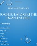 Bài thuyết trình Luật Kinh tế - Chuyên đề 6: Tổ chức lại & giải thể doanh nghiệp