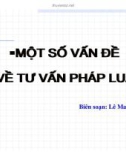 Bài giảng Một số vấn đề về tư vấn pháp luật - Lê Mai Hương